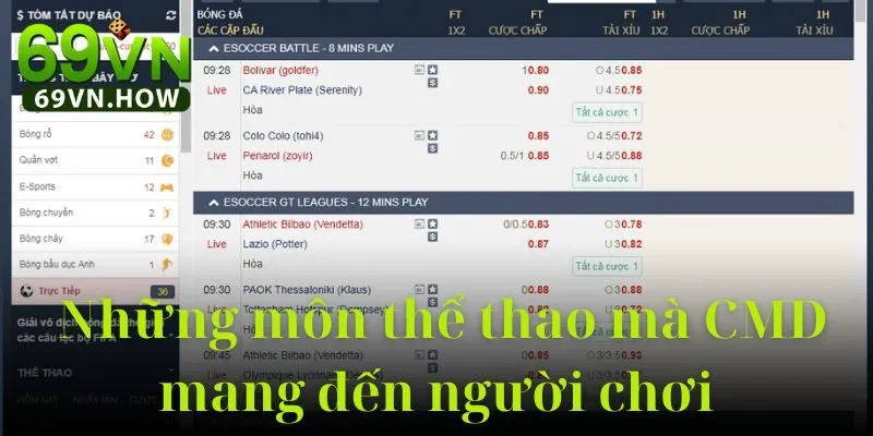 Sảnh CMD Thể Thao 69vn: Khám phá thế giới cá cược 3 Sảnh CMD Thể Thao 69vn: Khám phá thế giới cá cược